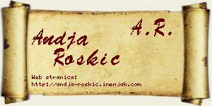 Anđa Roškić vizit kartica